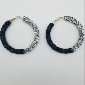 Two Tone Rhinestone Earrings